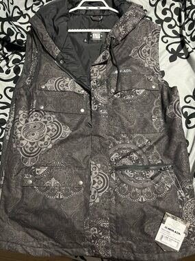 Armada Men's Gray Printed Hooded Vest